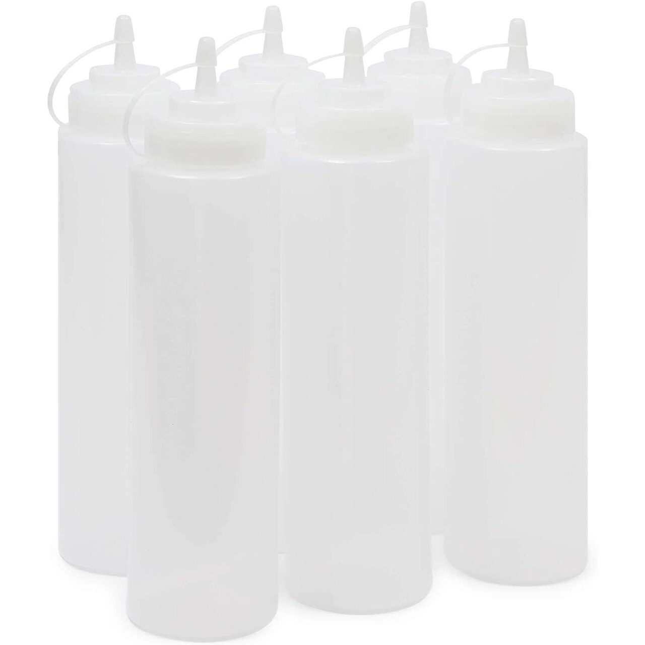 Juvale Condiment Squeeze Bottles for Sauces & Dressings - 29 Oz Clear Plastic 6-Pack - Leak-Proof Durable Dispenser Bottles for Liquids - Commercial Plastic Oil & Salad Dressing Dispenser